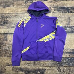 Thor‎ Youth Zip Up Hoodie Purple Yellow Graphic Long Sleeve Hooded Sweatshirt